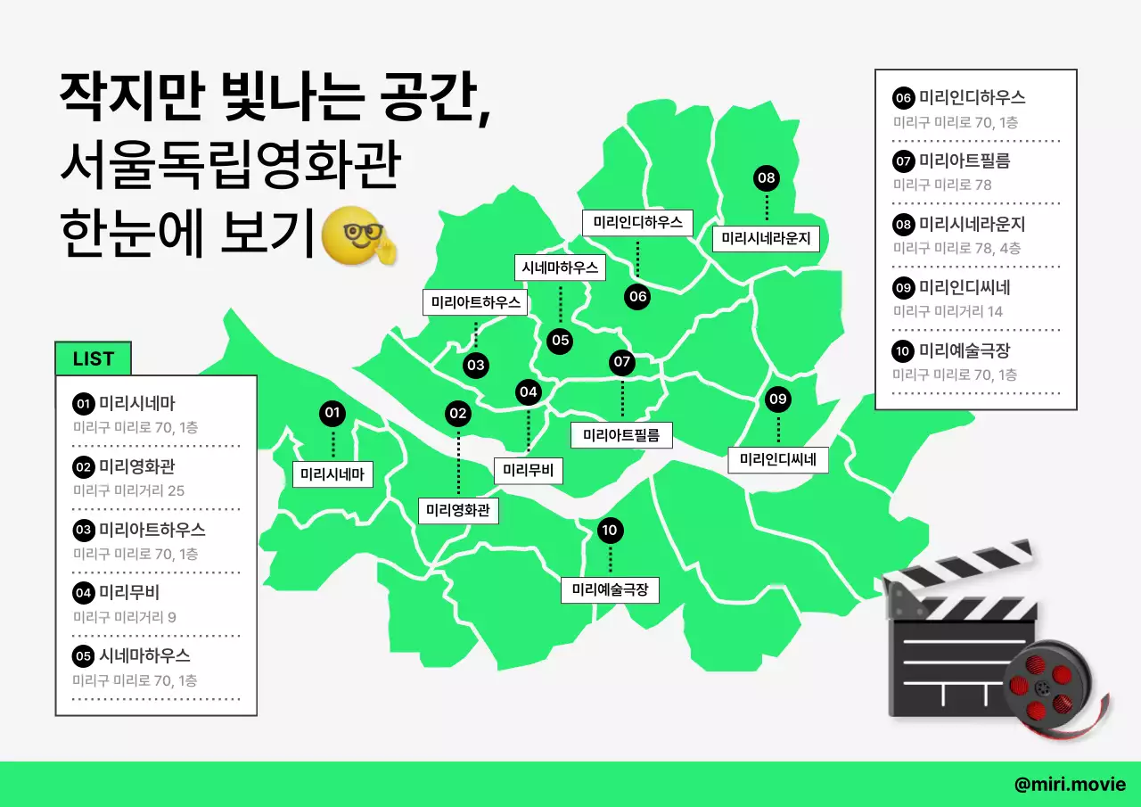 초록 모던 영화관 안내