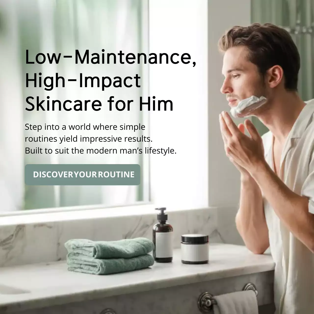 Minimalist Skincare for Men Instagram Post