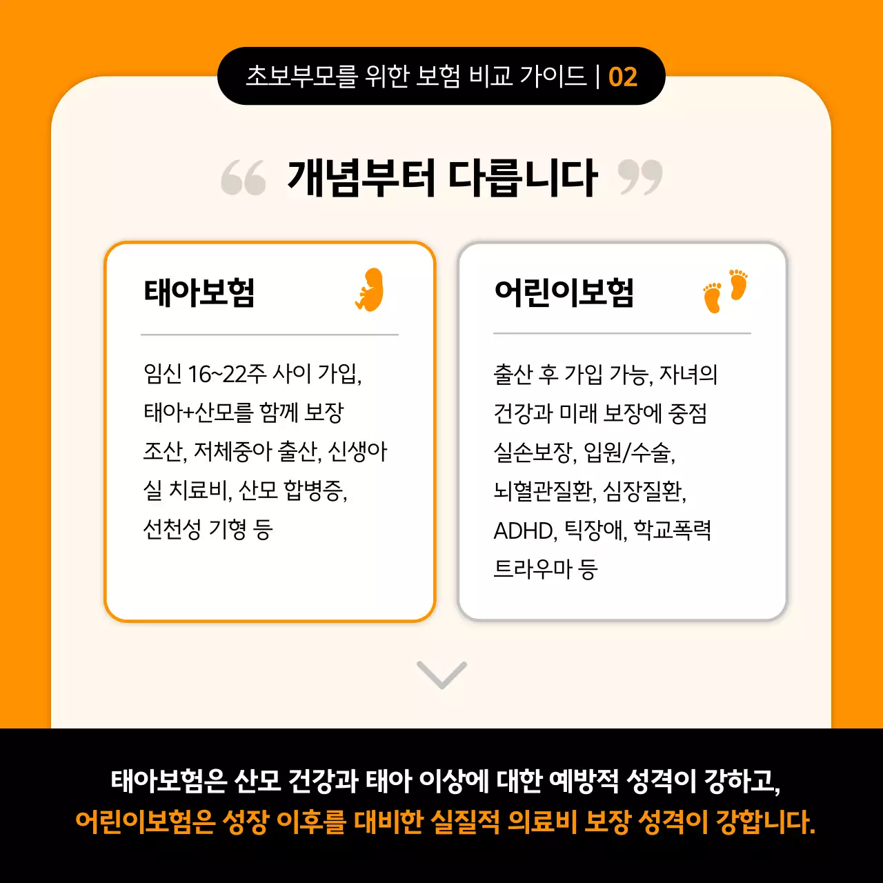 주황 심플 보험 안내