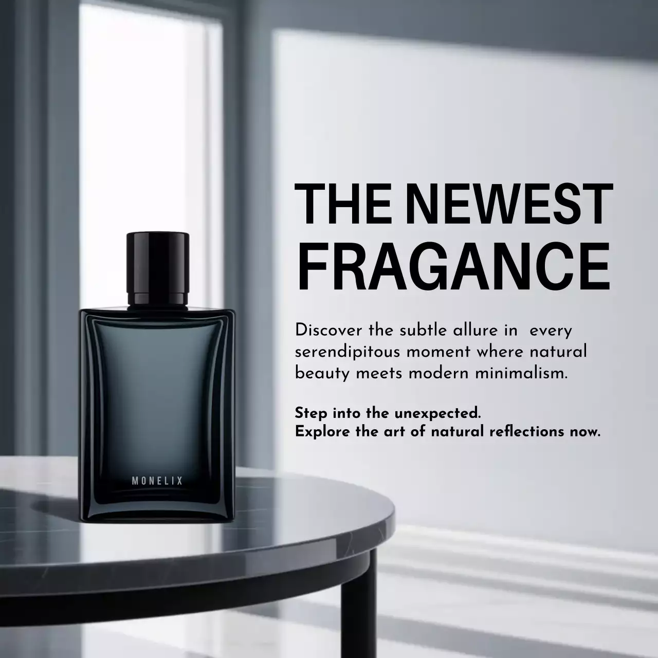 Black Modern Fragrance Advertisement Instagram Post