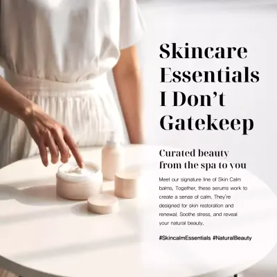 Beige Minimalist Skincare Advertisement Instagram Post