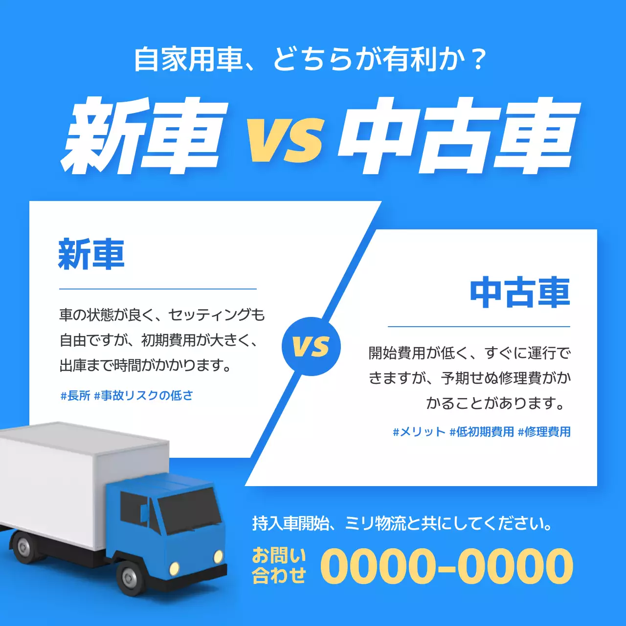 青 シンプル 自動車 広告