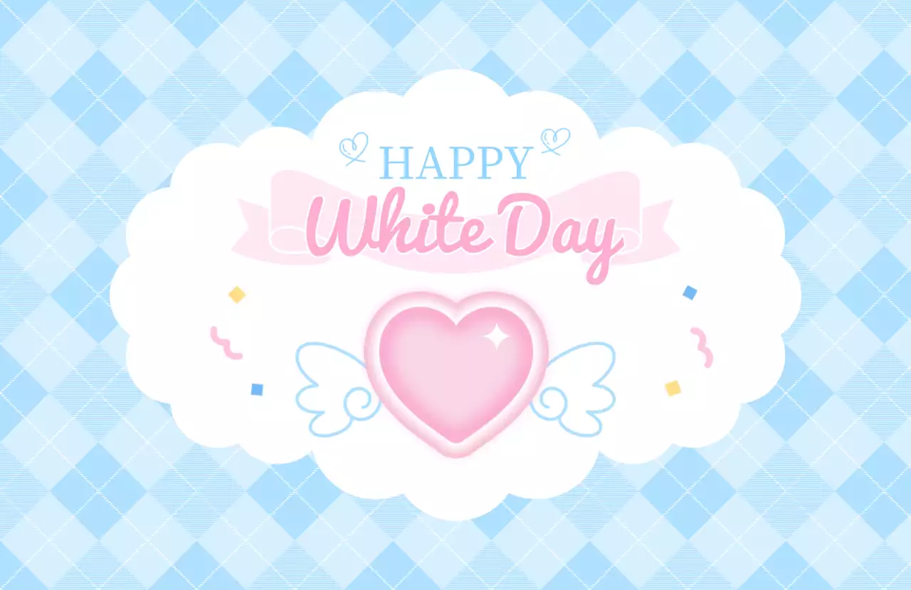 水色 かわいい ホワイトデー ステッカー