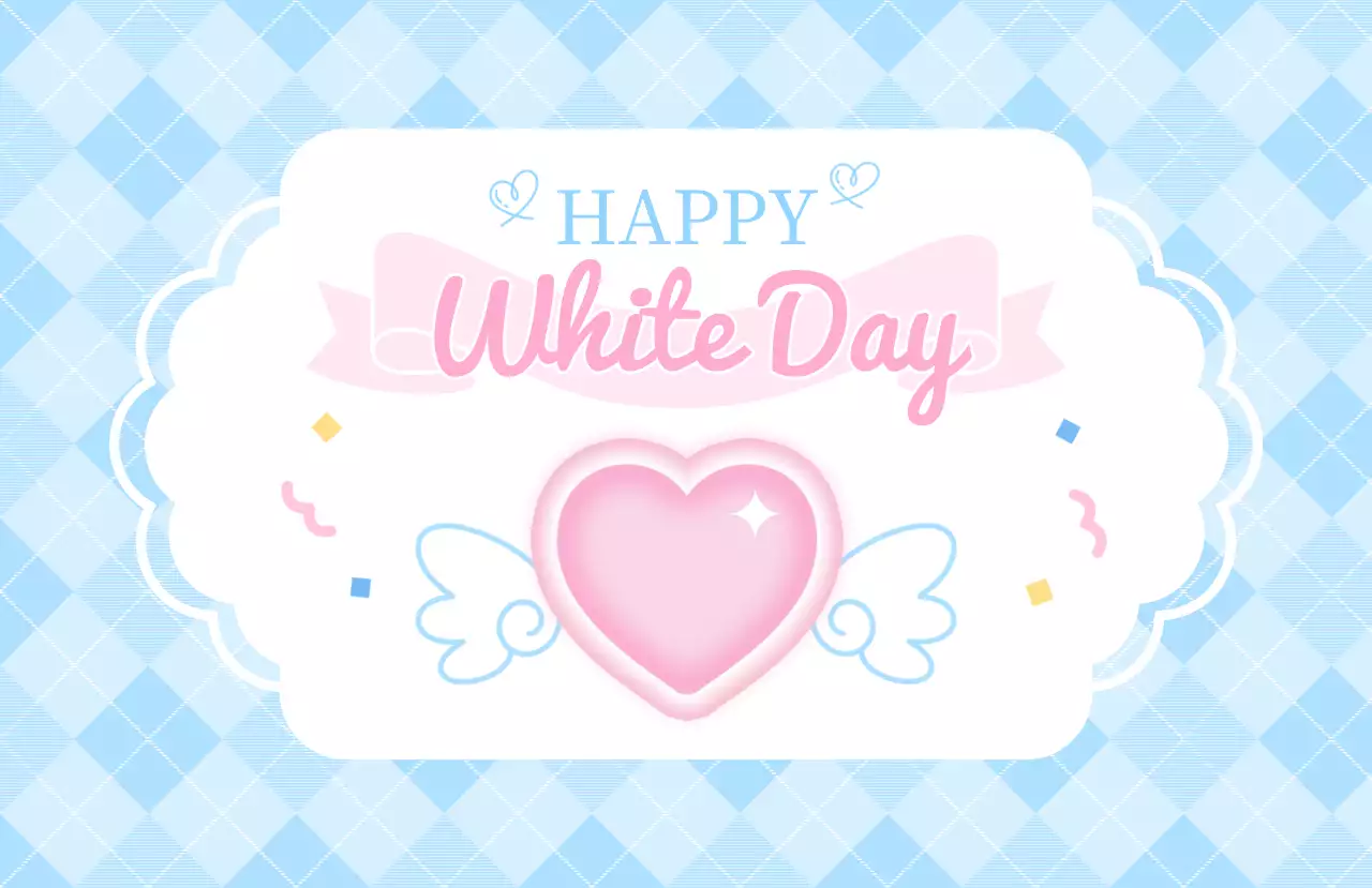 水色 かわいい ホワイトデー ステッカー