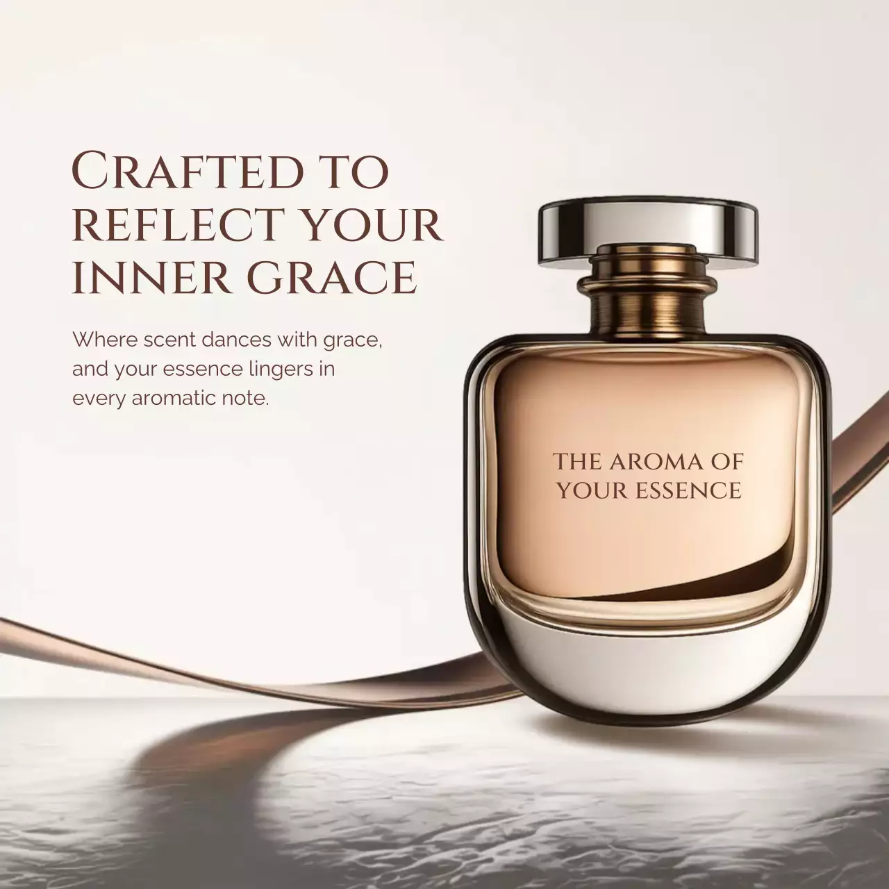 Beige Elegant Perfume Advertisement Instagram Post