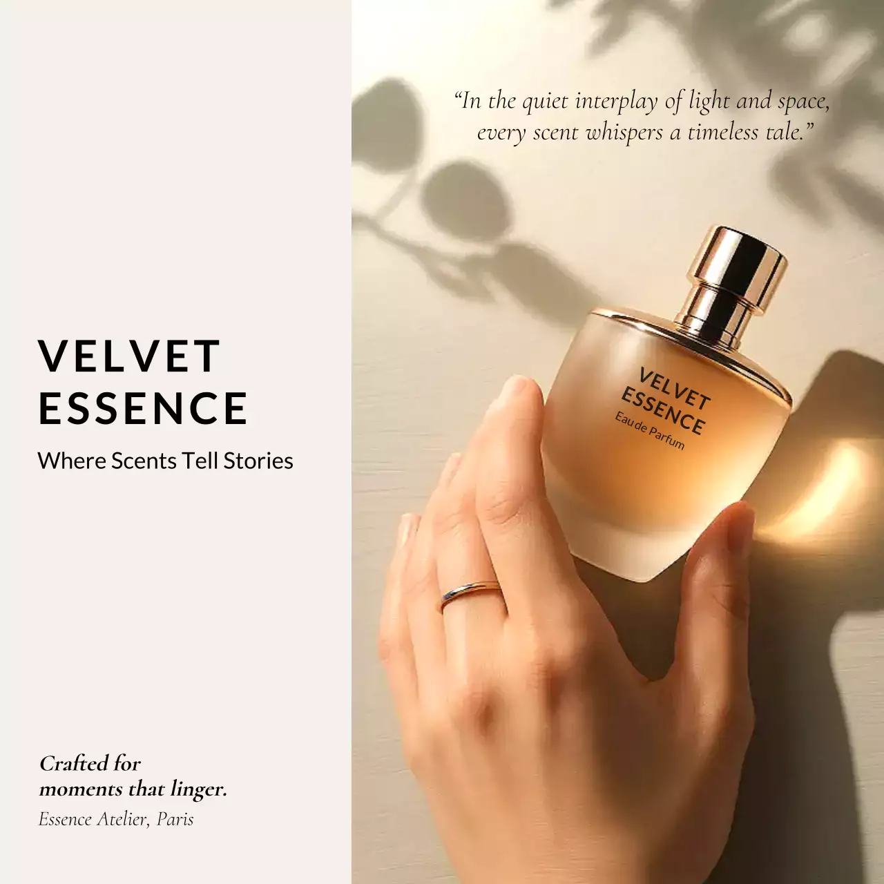Beige Elegant Fragrance Advertisement Instagram Post