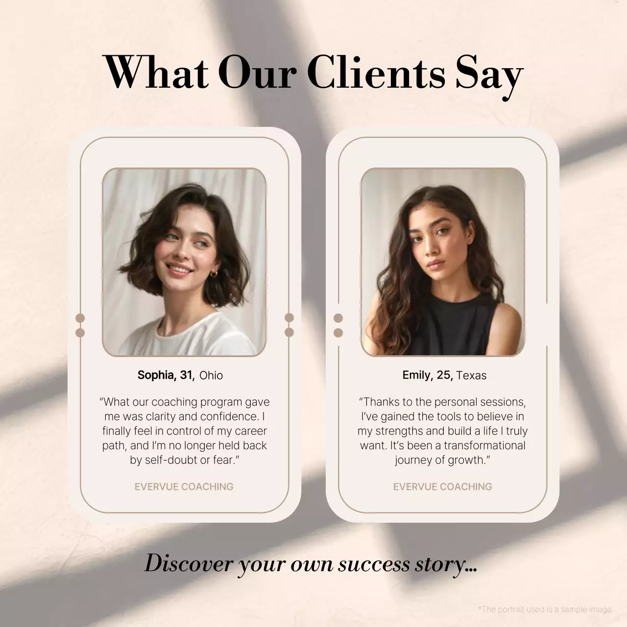 Beige Elegant Coaching Services Testimonial Instagram Post