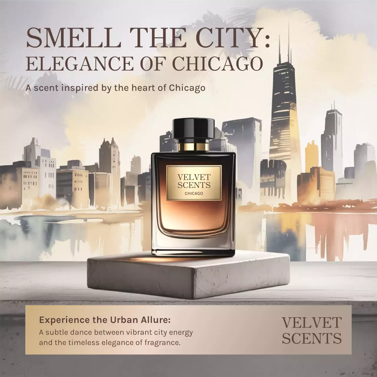 Beige Elegant Perfume Advertisement Instagram Post