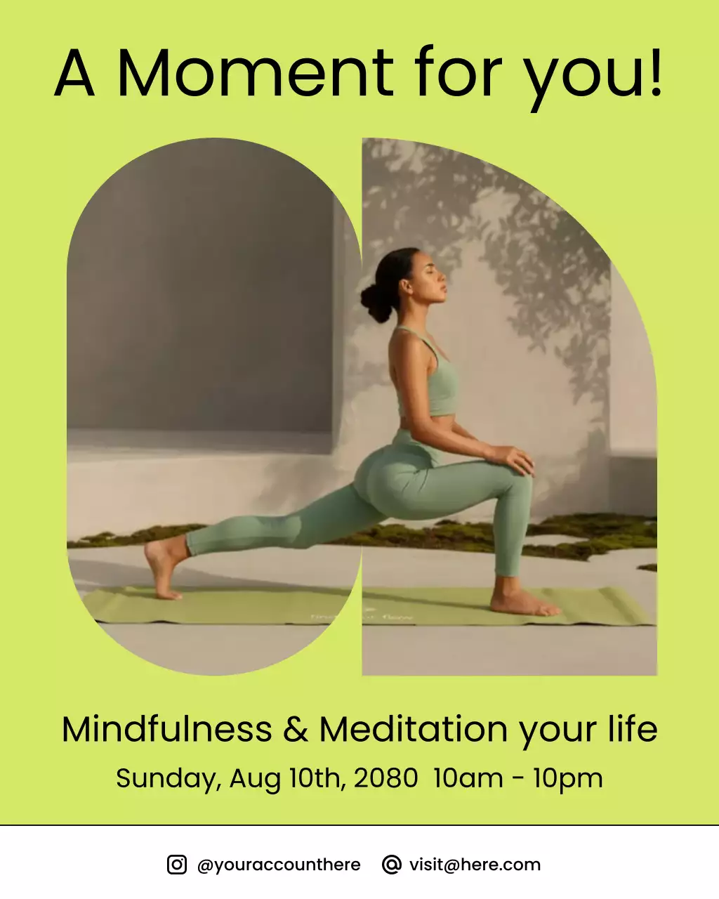 green modern yoga event Instagram Post