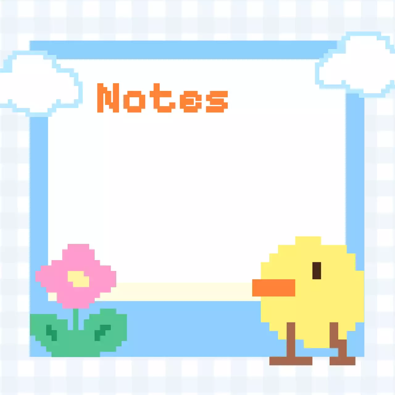 하늘색 픽셀 메모지