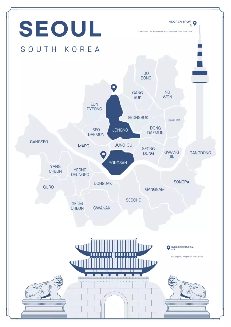 Bản đồ Seoul đơn giản của Hải quân