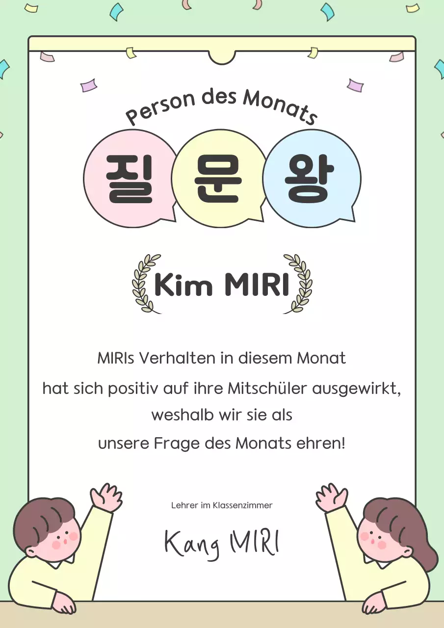 Leitfaden zur Auszeichnung der Mint Baby School