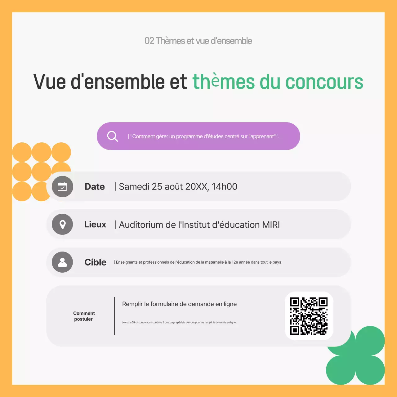 Promotion de l'événement Gray Modern Education