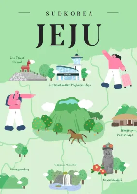 Reiseführer für die Insel Jeju mit Green Baby