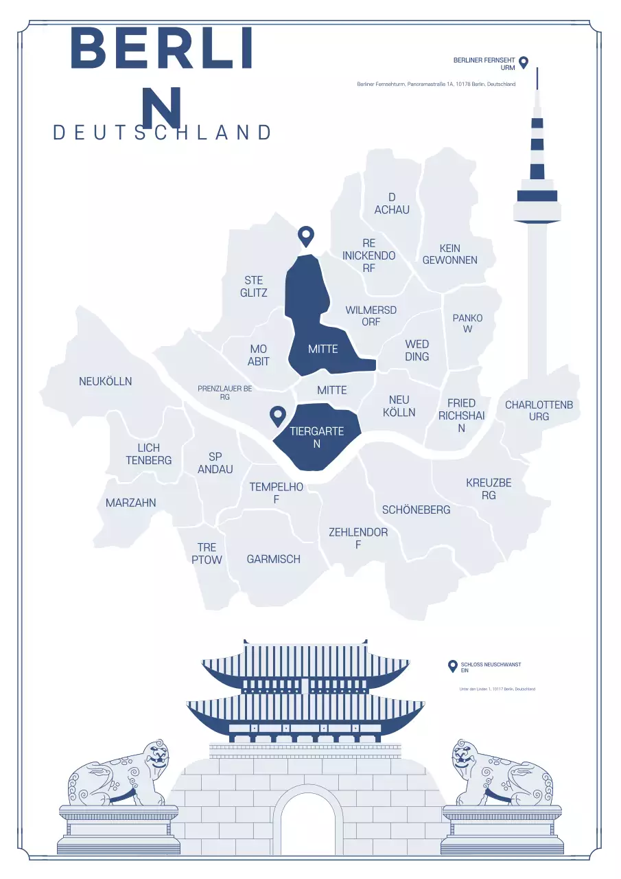 Marineblaue, einfache Seoul-Kartenaktion