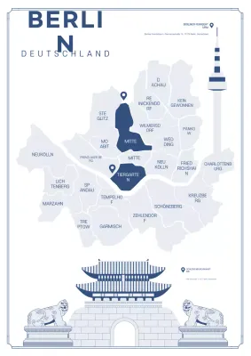 Marineblaue, einfache Seoul-Kartenaktion