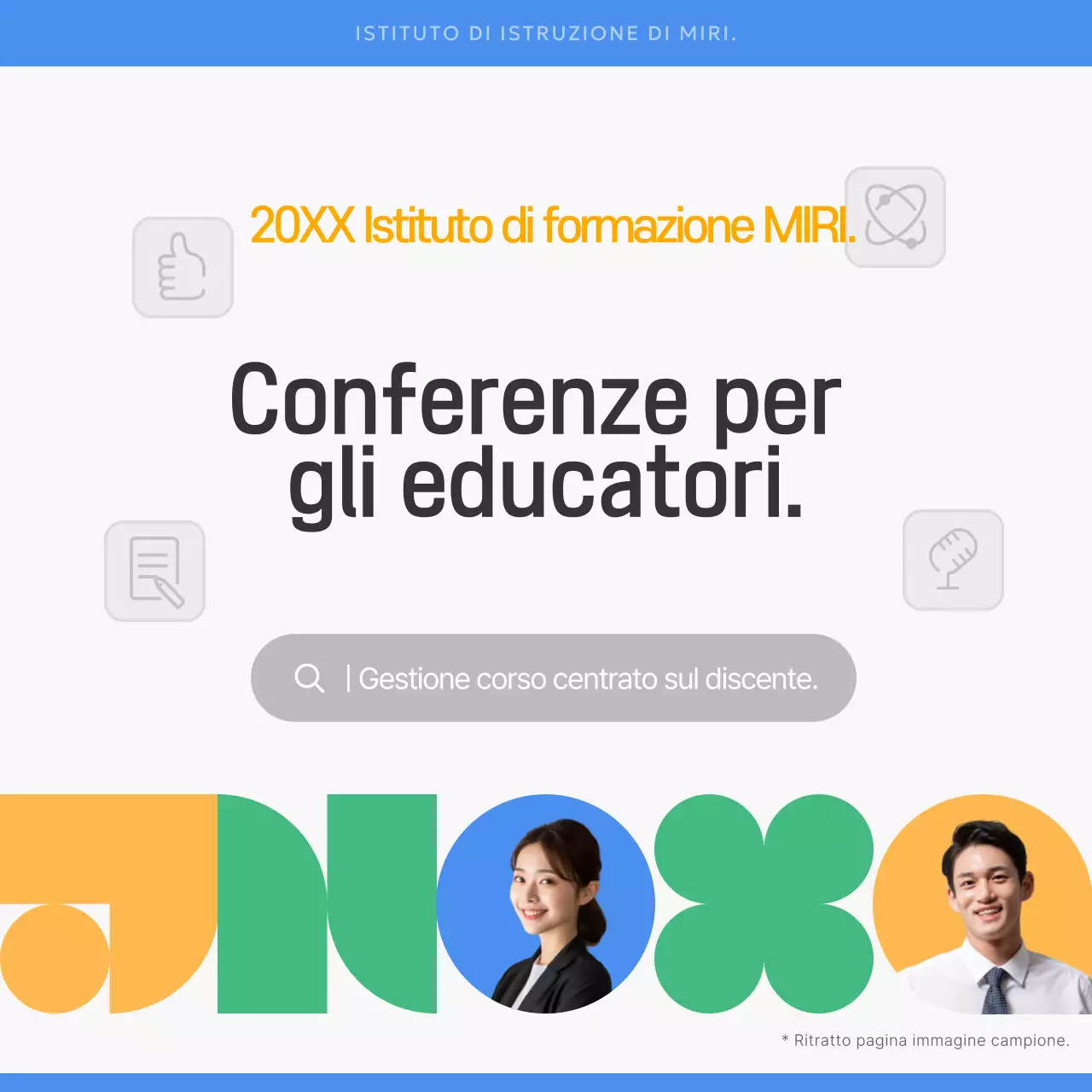 Promozione dell'evento Gray Modern Education