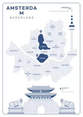 Navy Simple Seoul Map Promotie