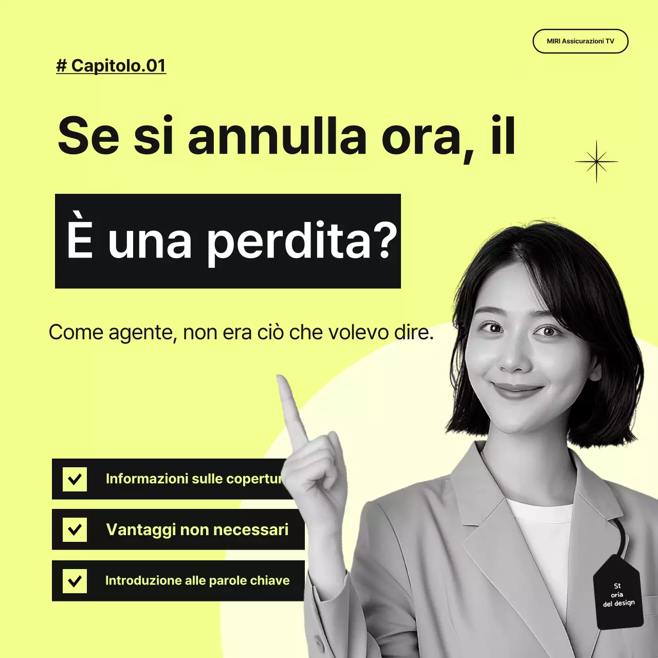 Semplice promozione assicurativa in verde lime