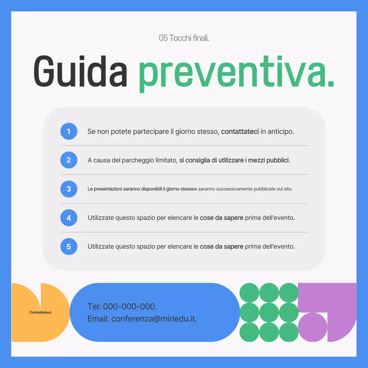 Promozione dell'evento Gray Modern Education