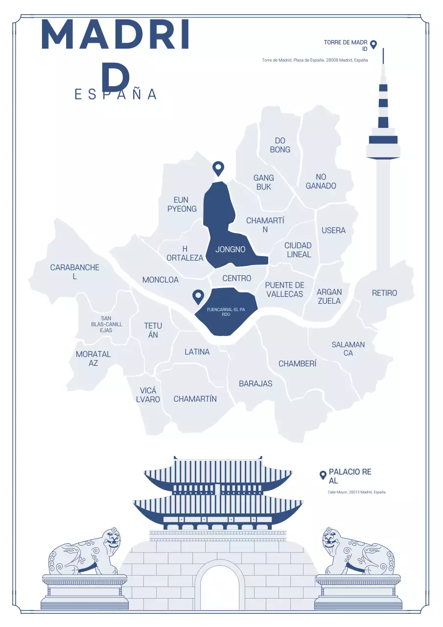 Promoción del mapa simple de Seúl de la Armada