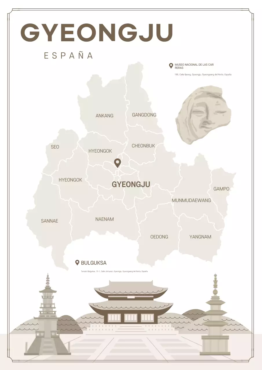 Guía turística de la carrera tradicional beige