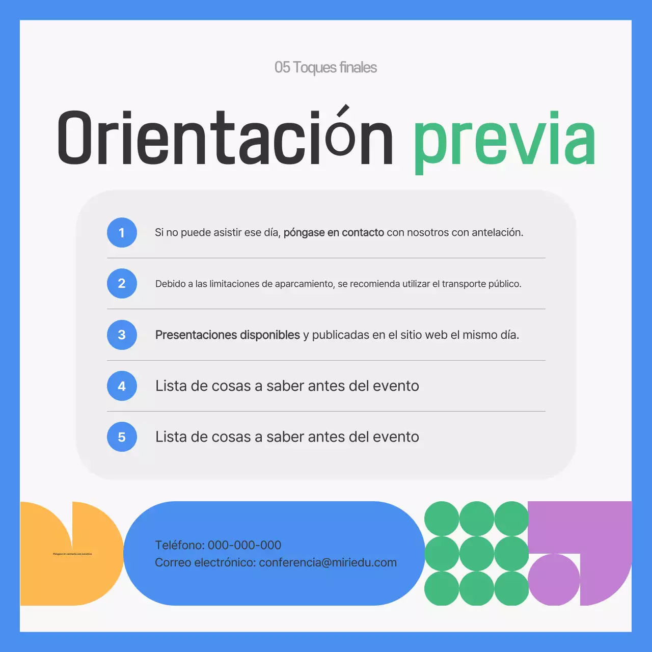Promoción de eventos de educación moderna de Gray