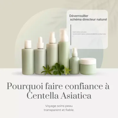 Publicité minimaliste verte pour les soins de la peau sur les réseaux sociaux