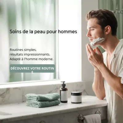 Soins de la peau minimalistes pour hommes Social Media Square