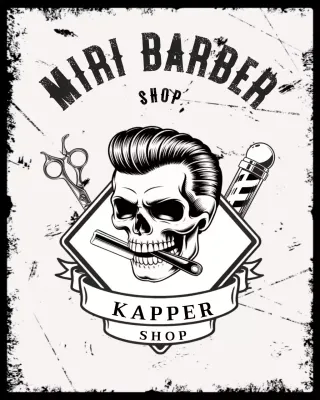 zwart vintage kapperszaaklogo