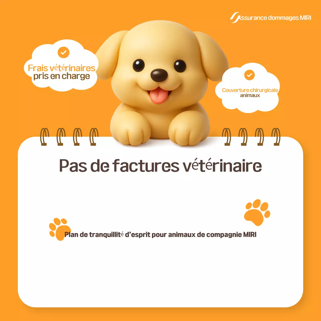 Publicité pour l'assurance pour animaux de compagnie Orange Baby