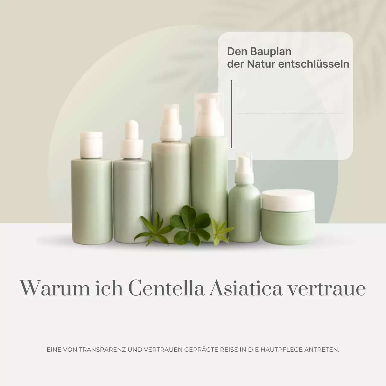 Grüne minimalistische Hautpflege-Werbung auf Social Media Square