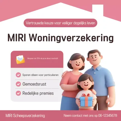 Roze eenvoudige verzekeringsadvertentie