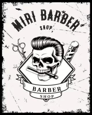schwarzes Vintage-Barbershop-Logo