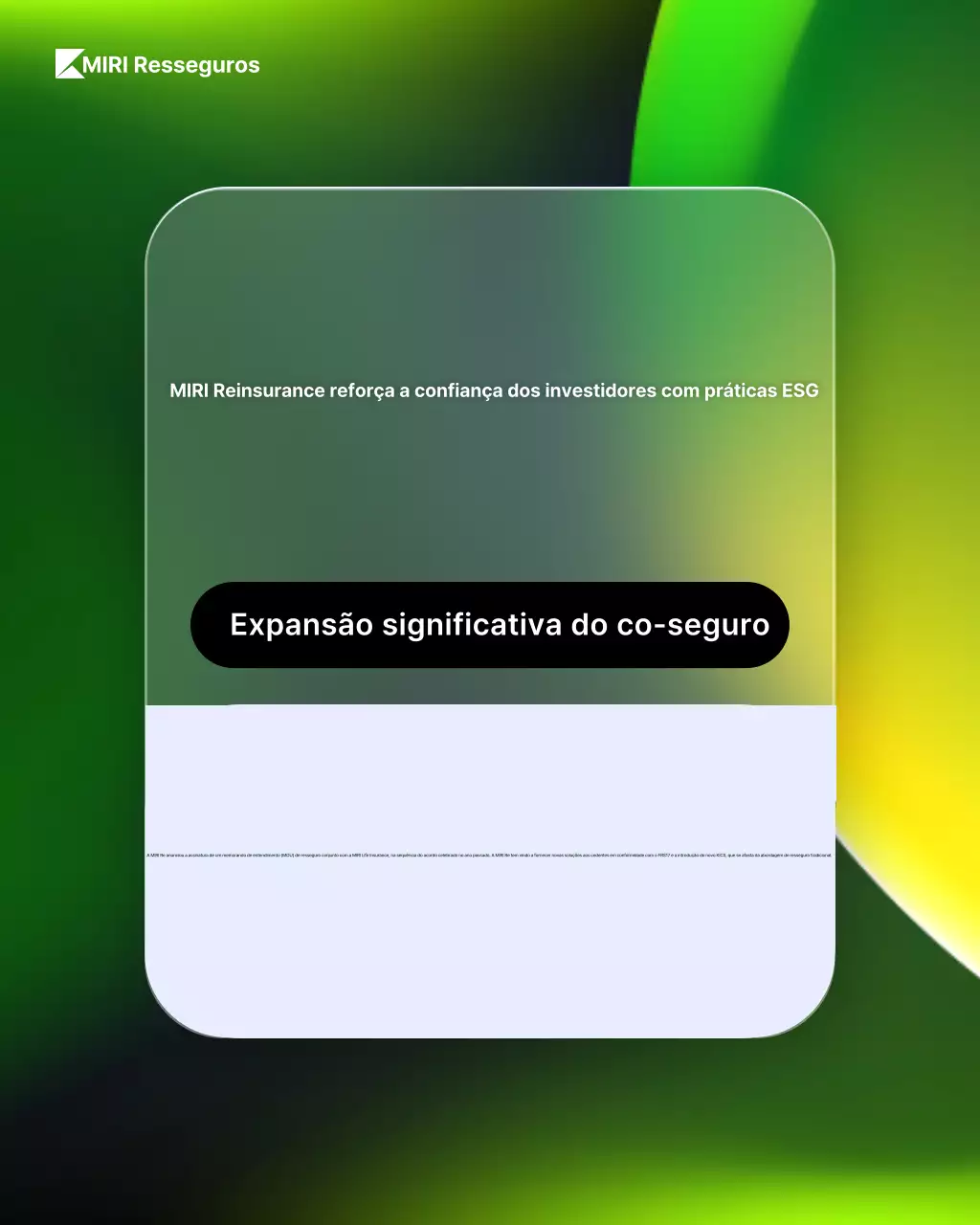 Anúncio de Finanças Verdes Modernas