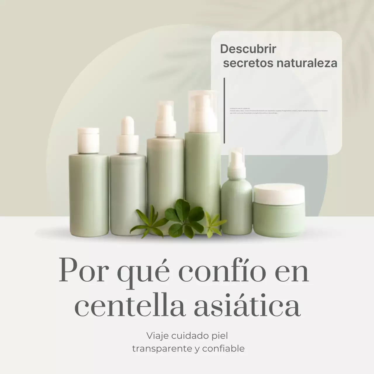Publicidad minimalista ecológica para el cuidado de la piel en redes sociales
