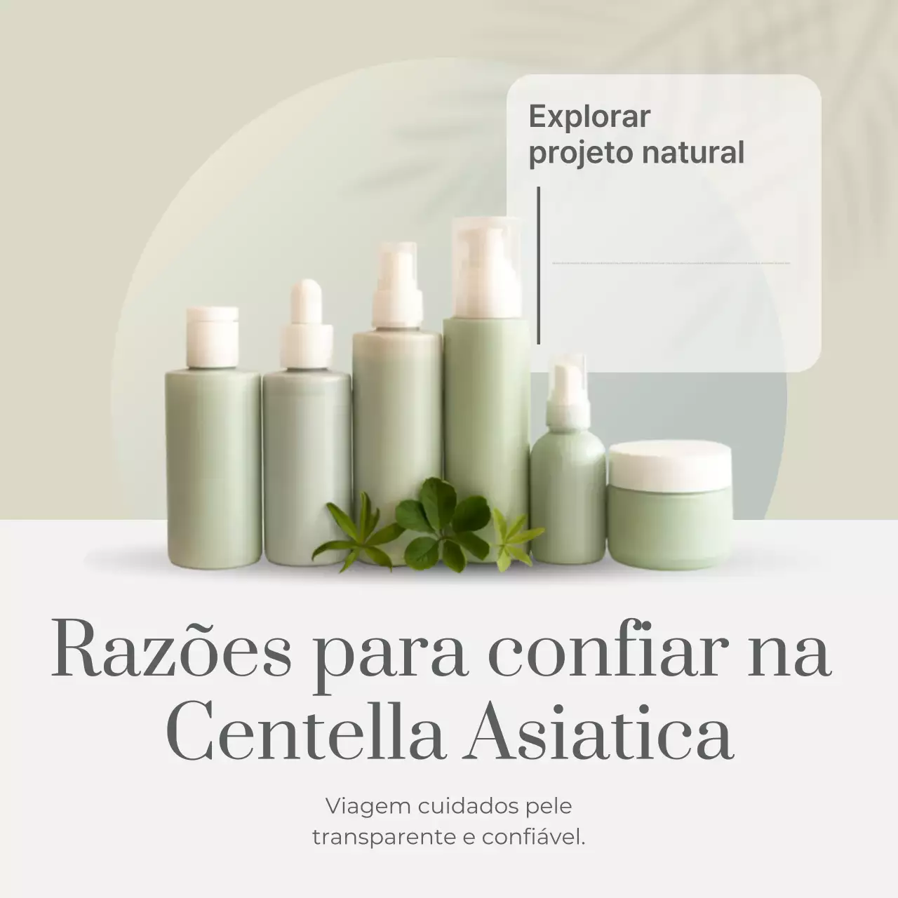 Anúncio minimalista verde para cuidados com a pele nas redes sociais