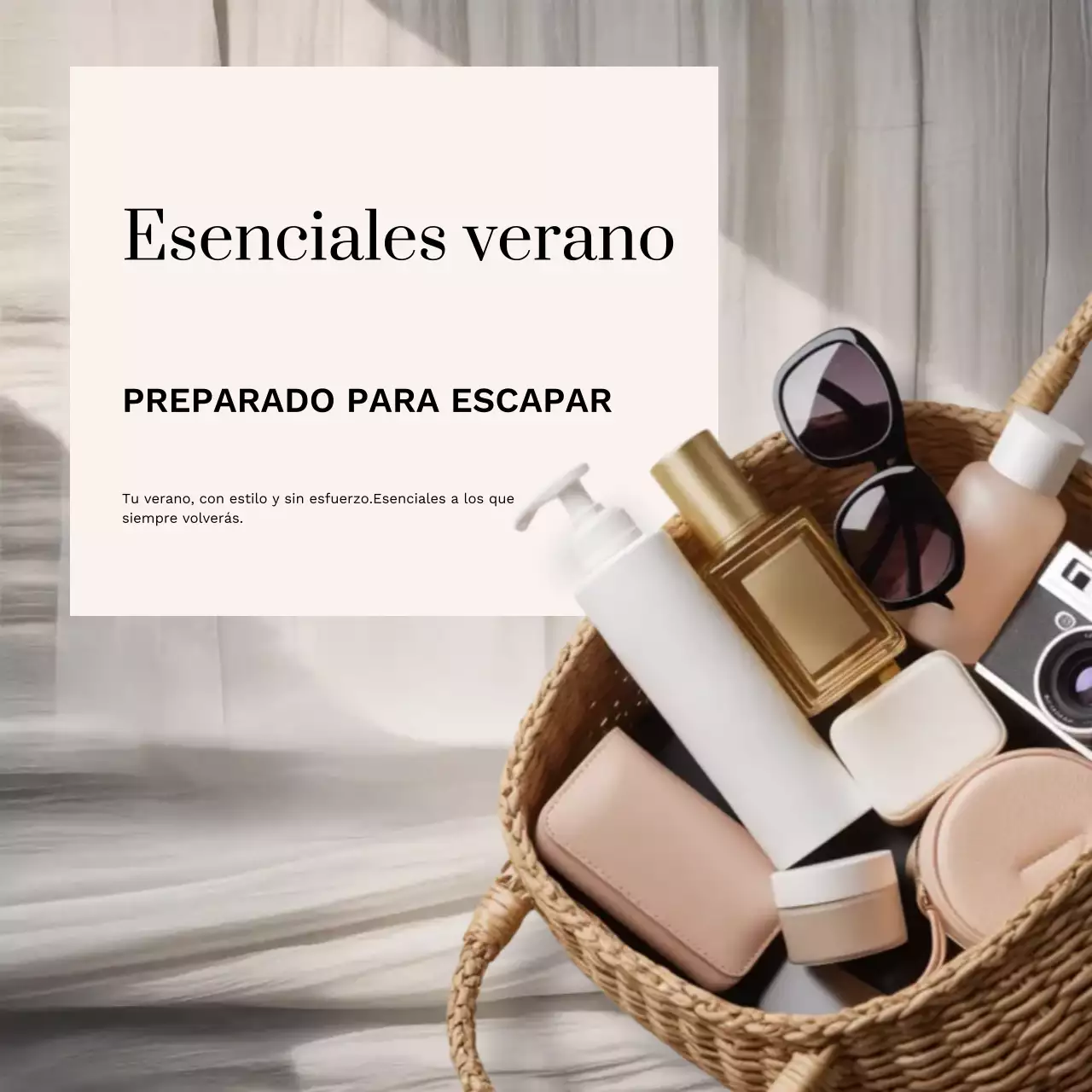 Consejos de viaje de belleza moderna en beige para redes sociales