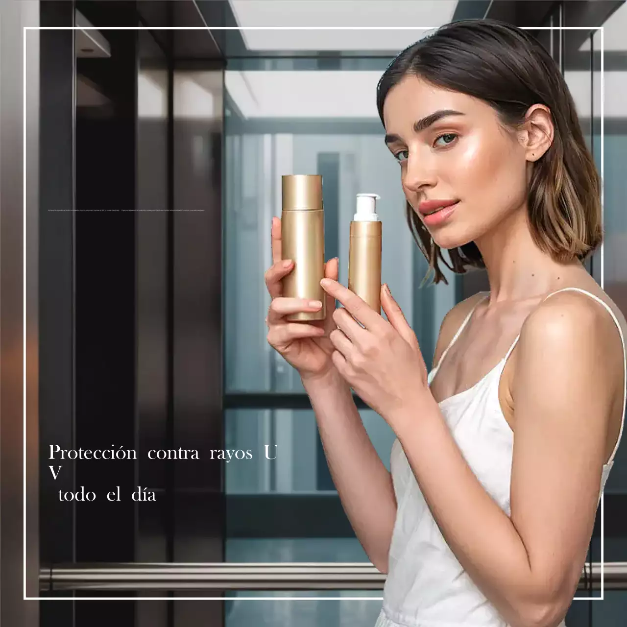 Publicidad de cuidado de la piel moderno beige en redes sociales