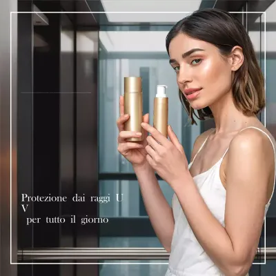 Pubblicità di Beige Modern Skincare Social Media Square