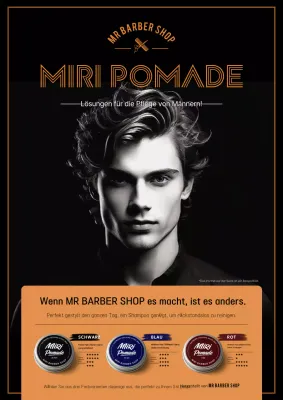 Schwarze moderne Haarstyling-Werbung