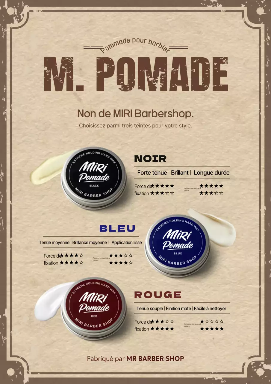 Promotion de produits de coiffure vintage beige