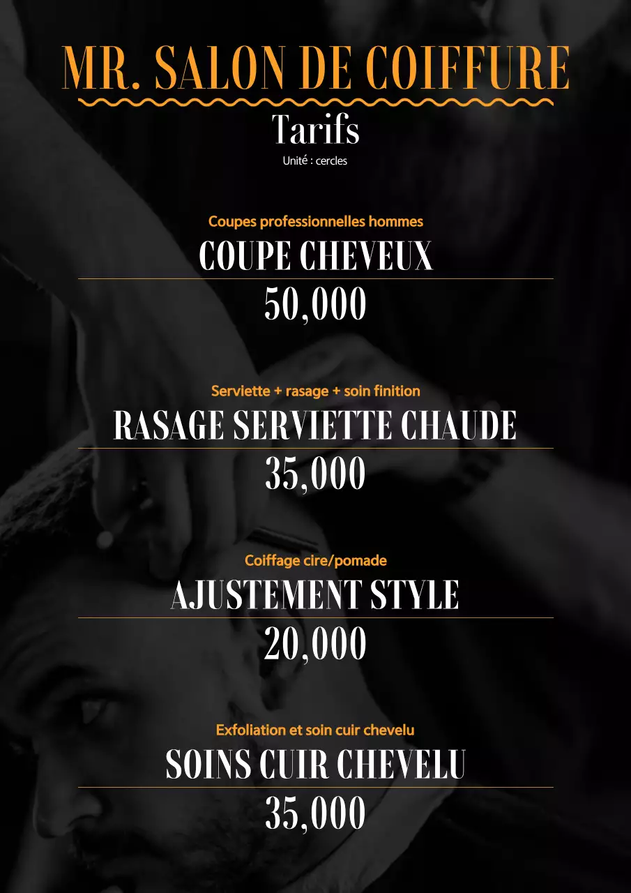 Guide des tarifs des salons de coiffure modernes Orange