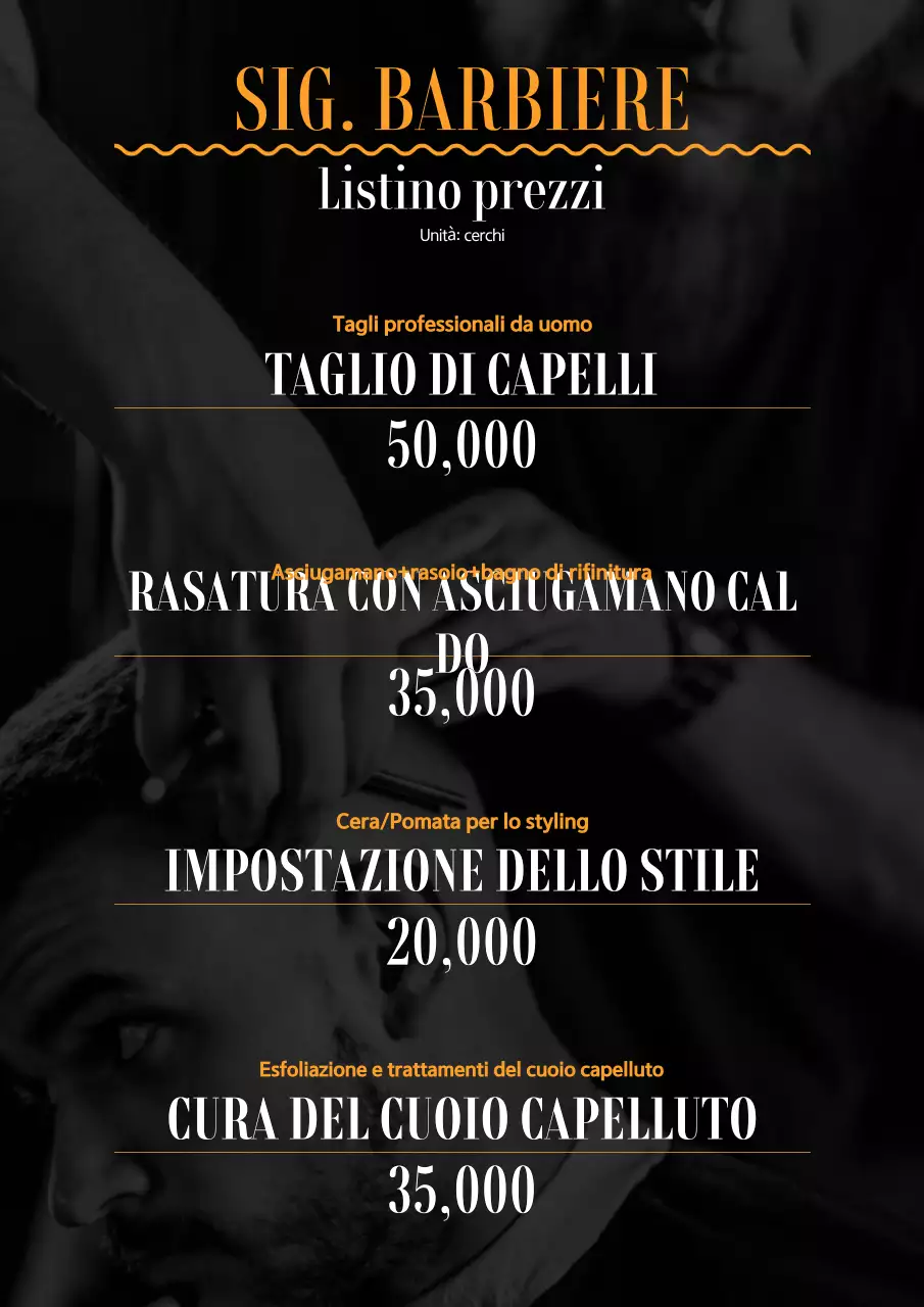 Guida ai prezzi di Orange Modern Barbershop