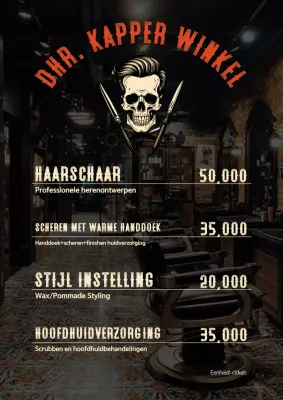 bruin vintage kappersmenu