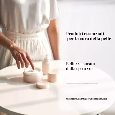 Pubblicità per la cura della pelle minimalista beige Social Media Square
