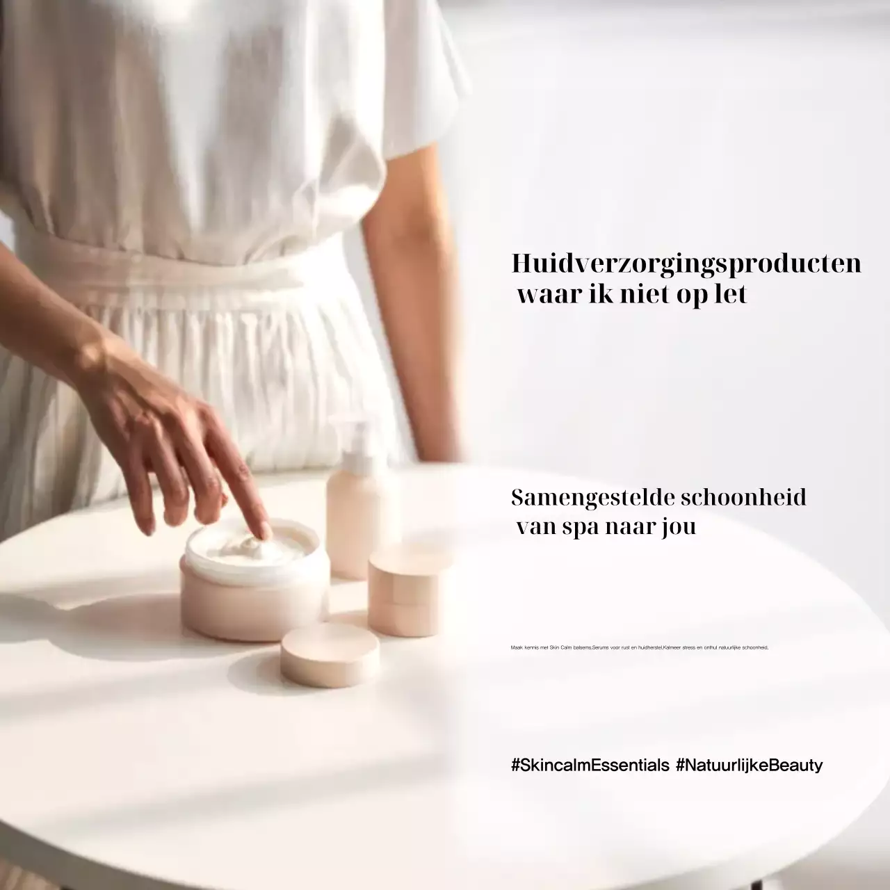 Beige Minimalistische Huidverzorging Advertentie Social Media Square