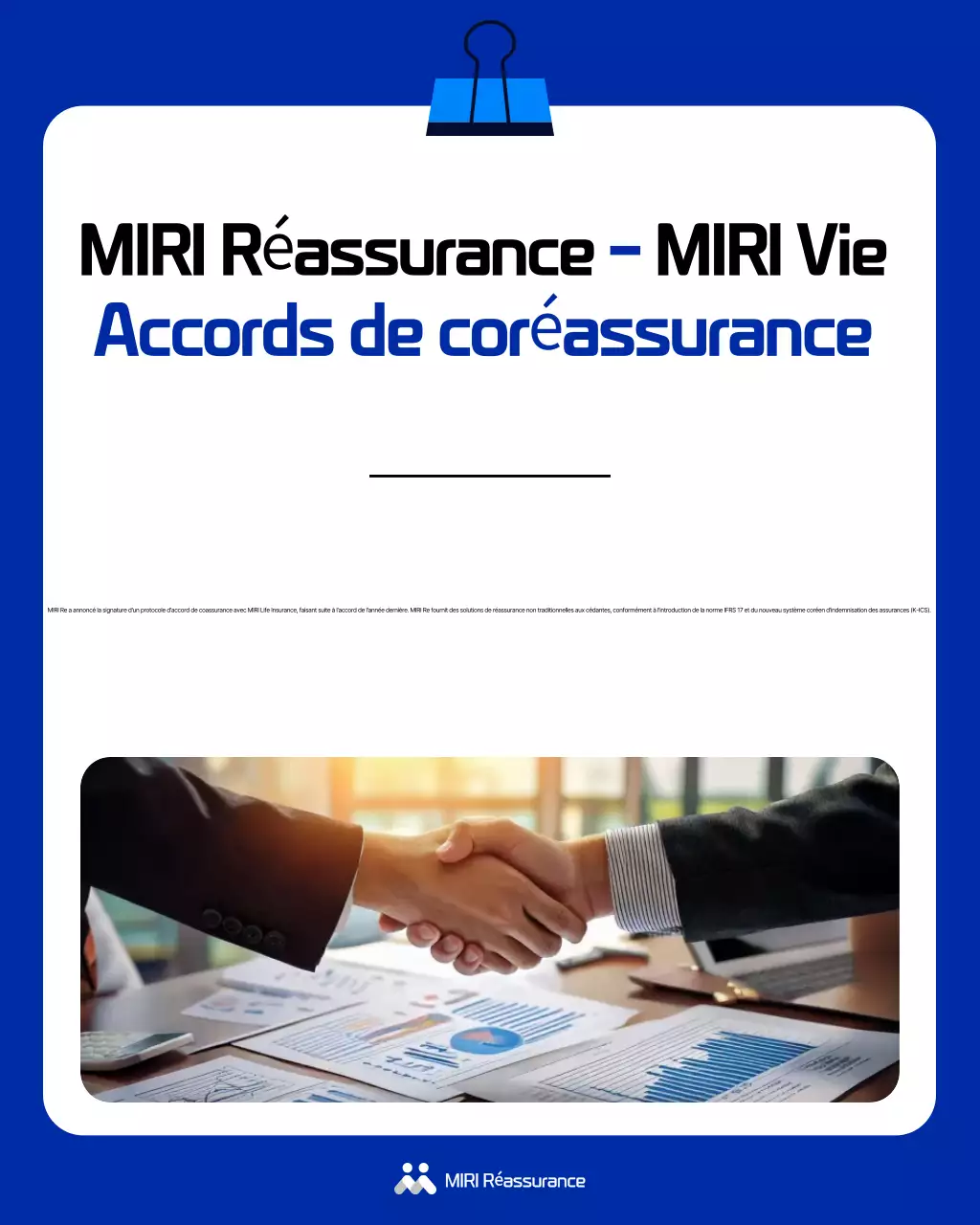 Promotion de l'activité de réassurance Blue Modern