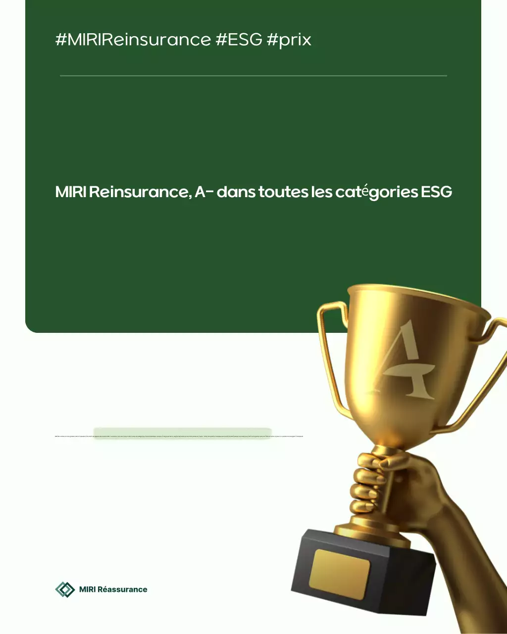 Promotion de la notation ESG du secteur de la réassurance verte et moderne