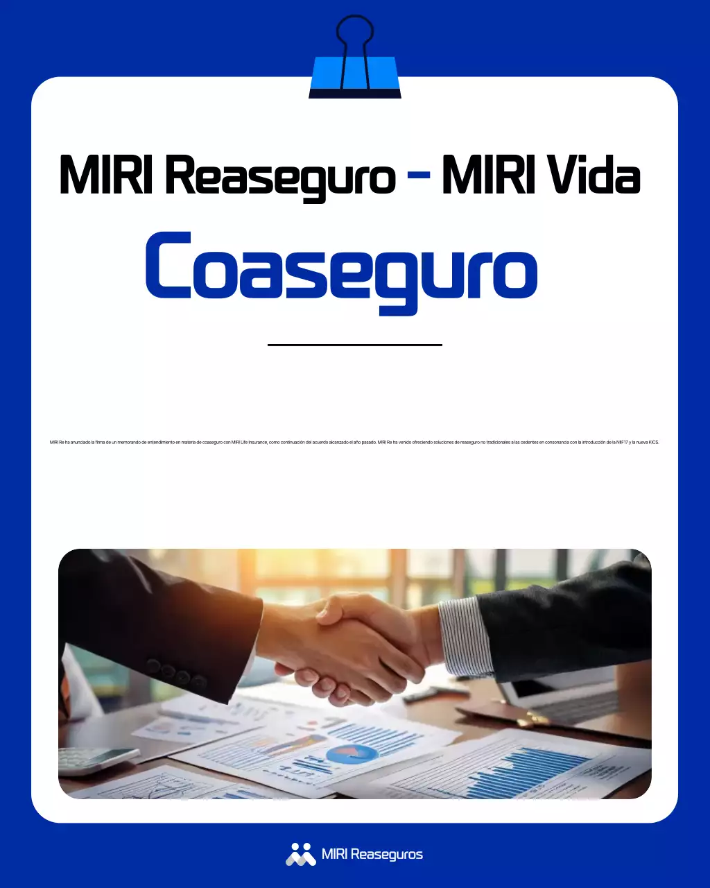Promoción del negocio de reaseguros Blue Modern